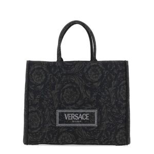 VERSACE Barocco Print Tote Bag Men BLACK Bags